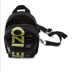 Kenzo Black Mini Reflective Logo Backpack